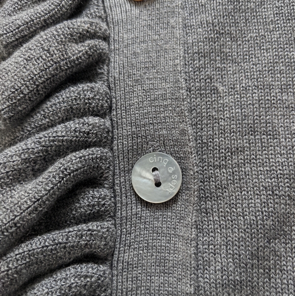 Cinq A Sept Tous Les Jours Gaetana Silk Cashmere Ruffle Trim Cardigan Sweater - Picture 7 of 13